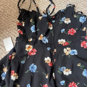 B. Smart Black Flower Dress